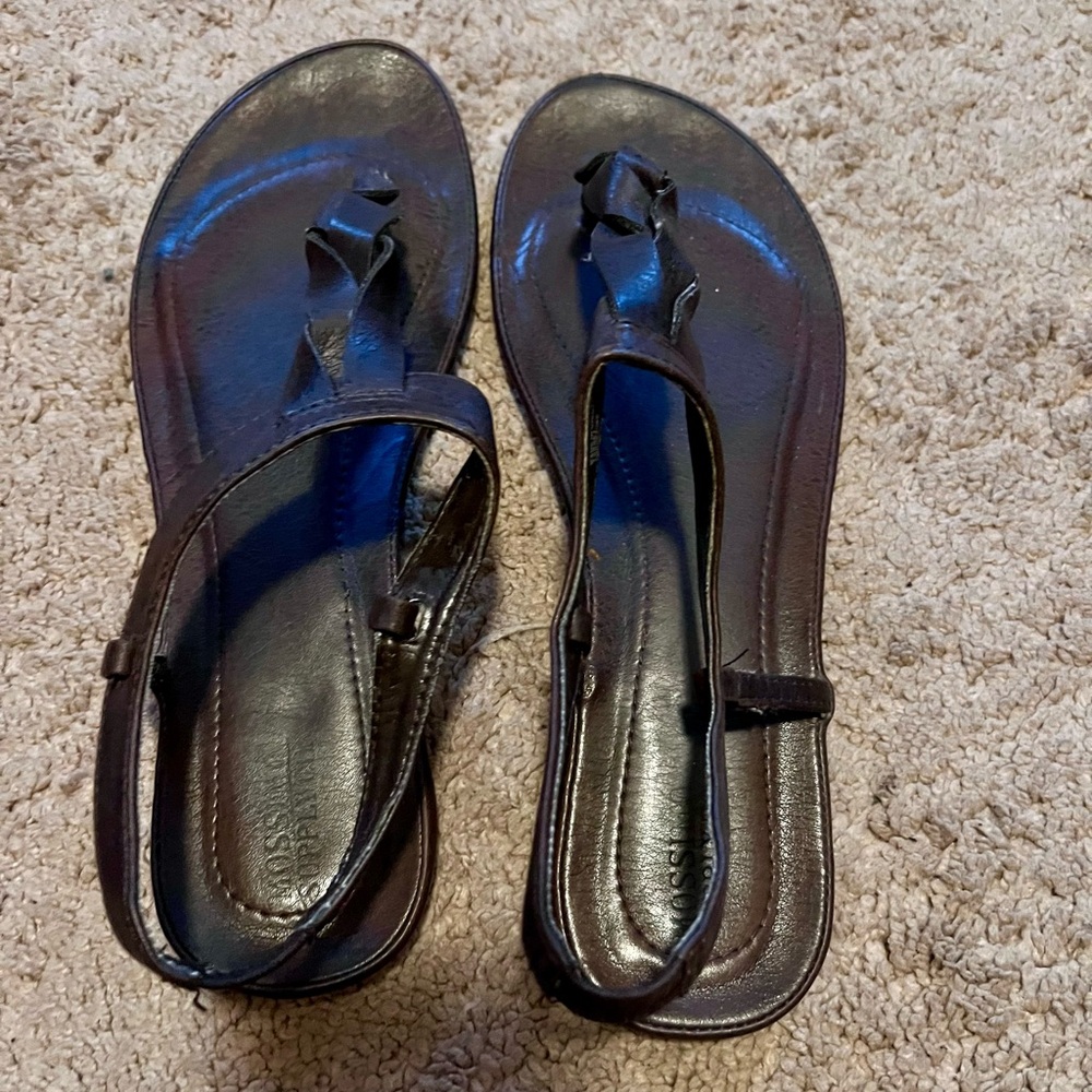 MOSSIMO SUPPLY CO Size 10 Brown Sandals with Braid Detail